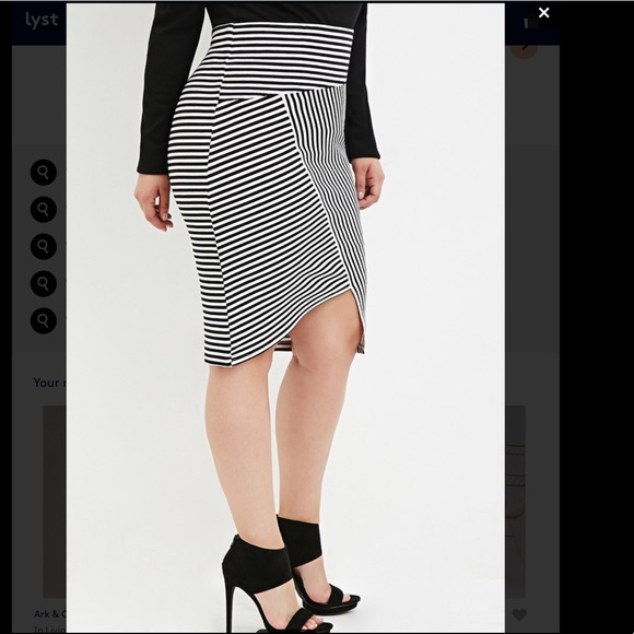 Forever 21 Plus Origami Hem Striped skirt - Picture 8 of 8